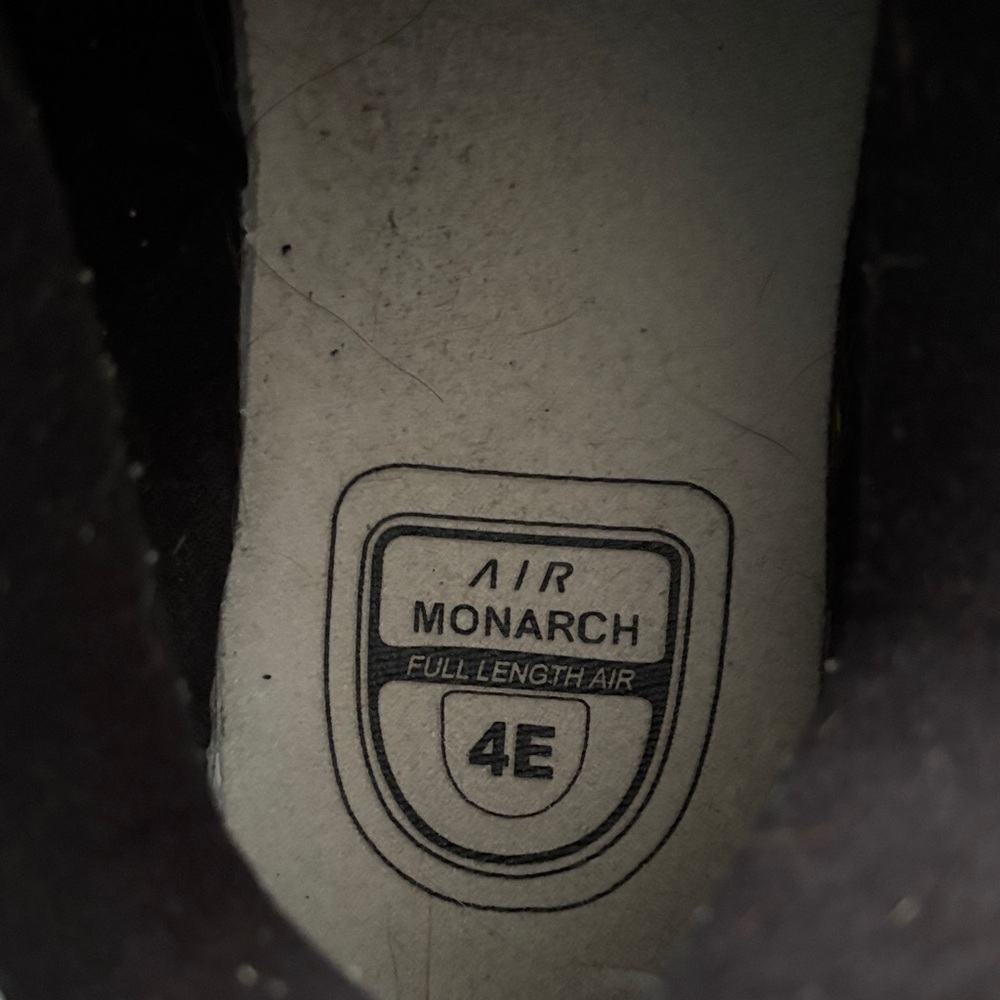 Nike Air Monarch IV Black and White with Red Accents - Picture 3 of 4